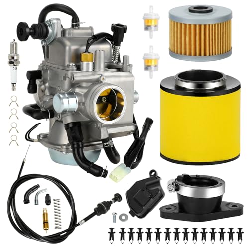 XIKOBY Rancher 350 Carburetor Kit Compatible with TRX350FE TRX350FM TRX350TE TRX350TM 2004 2006 2005 2003 2002 2001 2000 ATV 4 Wheeler TRX350 Carb with Female Heater Plug Choke Cable Part