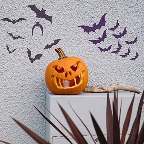 FINGERINSPIRE Halloween Fledermaus Schablone 30x30cm Halloween Themen Zeichenschablone mit gruseligen Fledermäusen Musterschablone zum Malen auf Wand Leinwand Fliesen Möbeln und Papier