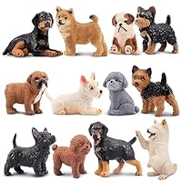 EYSCOTA Realistic12PCS Cat Figurines and 12PCS Dog Figures, Cake Topper Birthday Gift for Kids