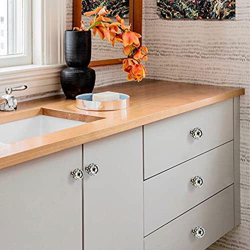 Anjing - Coppia di pomelli in vetro trasparente