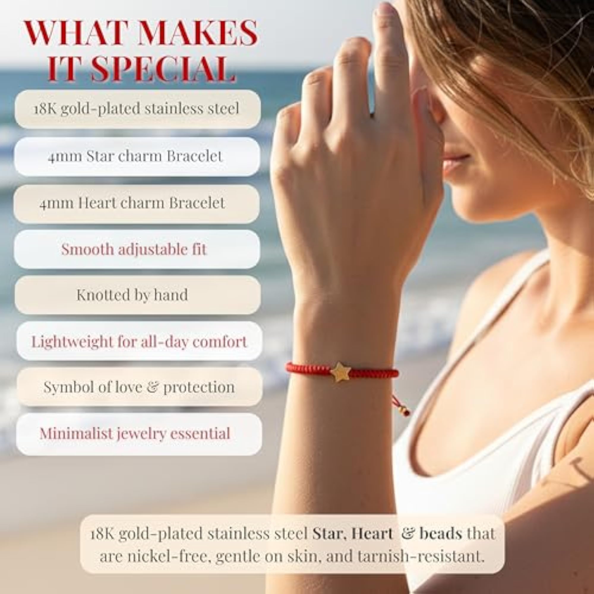 Lucky Red String Bracelet, Protective Charm
