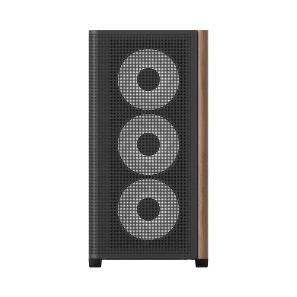 AeroCool D301A Mid-Tower Case, Gaming PC, Airflow ottimizzato, pannello frontale in rete in legno, design sottile, con 4 ventole RGB, compatibile con schede madri ASUS e MSI M-ATX, USB Type C, nero