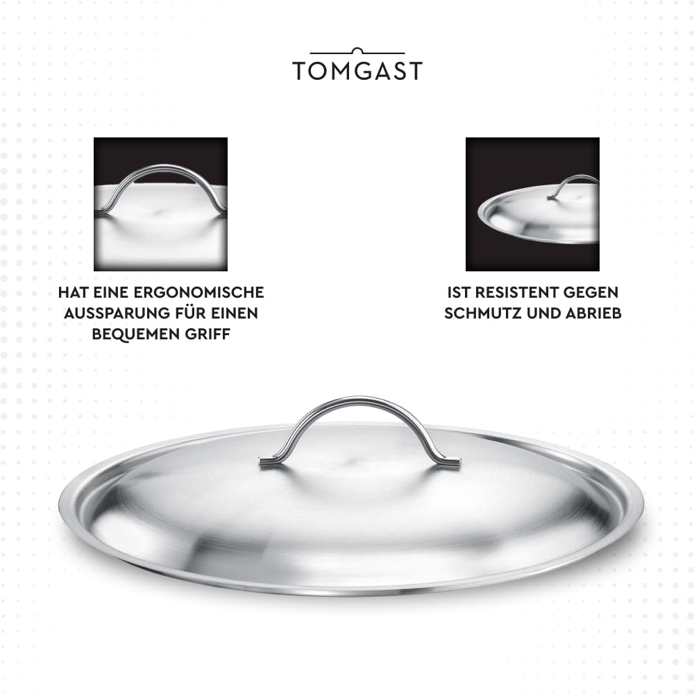 Coperchio per pentola TOMGAST | Diametro: 36 cm | Compatibile con le pentole TOMGAST | Acciaio inossidabile 18/10 | Finitura satinata | Manico ergonomico