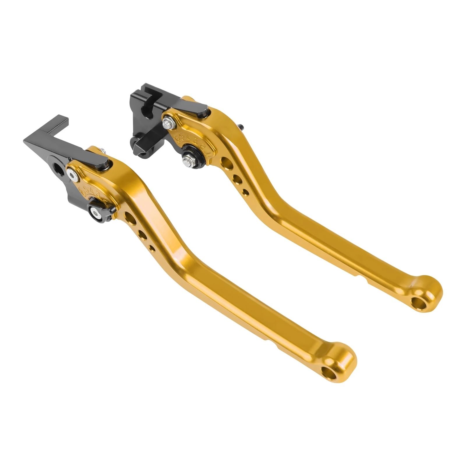 Riderai Long-Gold Motorbike Clutch Levers Cnc Adjustable Brake Clutch Levers For Yamaha Mt125 Mt-125 Mt 125 2014-2021 Handles Bar Lever(Long-Gold)