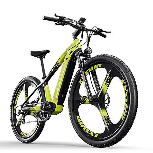 cysum M520 E-Bike Bicicleta eléctrica de montaña de 29 Pulgadas con batería extraíble de 48 V 14 Ah E-Bike de Resistencia 50-80 km para Adultos (Verde)