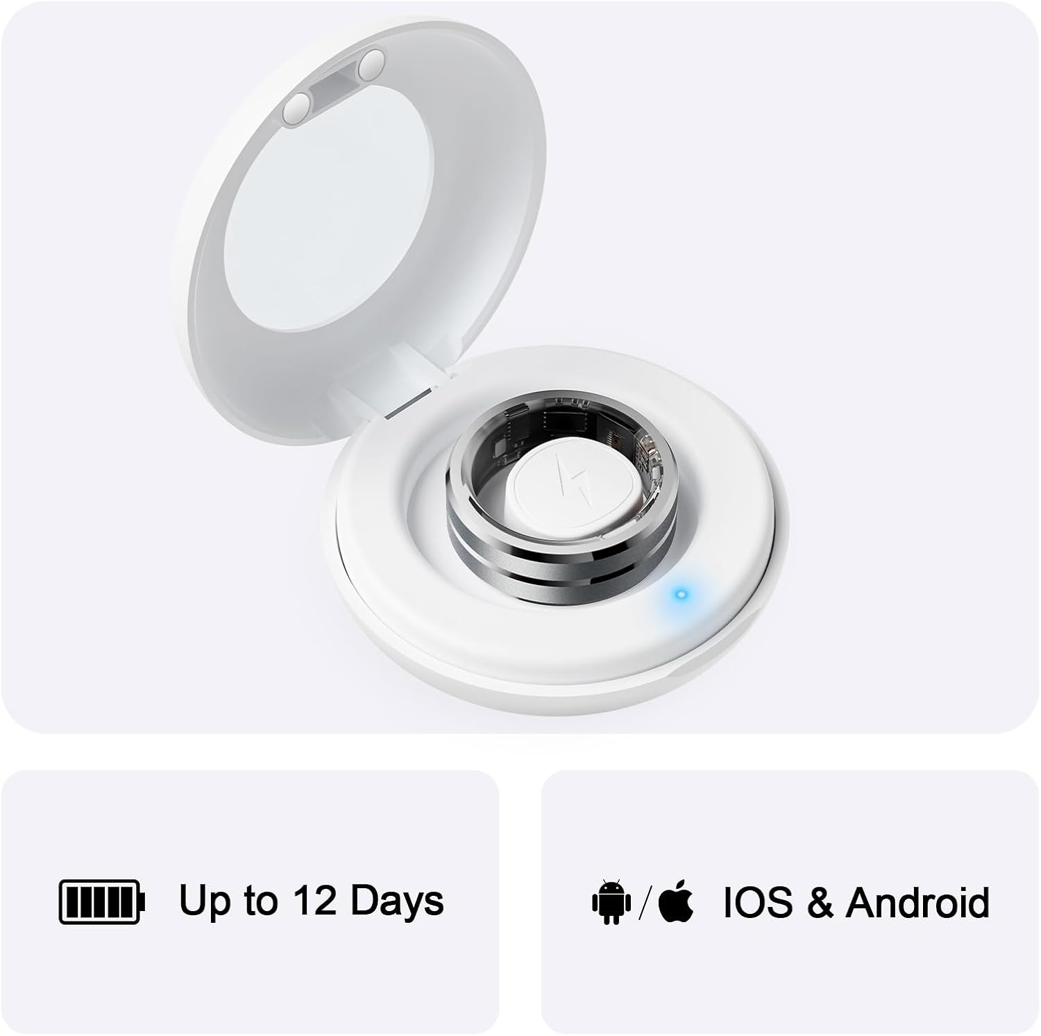 Gen 1 Smart Ring – Activity & Sleep Tracking, Hands-Free App & Camera Control,Size 9,Water-Resistant Stainless Steel
