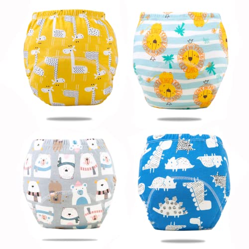 Recopilación de Calzón para Bebé los más solicitados. 50 Paquete de 4 Pantalones de Entrenamiento,Calzones de Entrenamiento para niños pequeños,Ropa Interior de algodón Absorbente Suave Reutilizable,Adecuado para niños y niñas