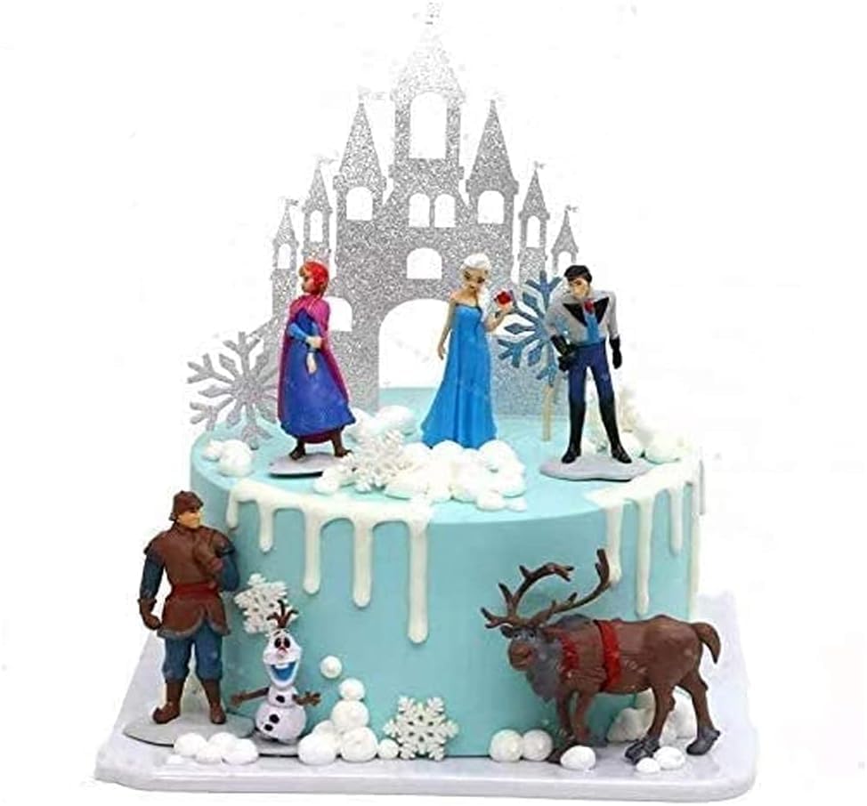 Miniatura 4 de 6 piezas de decoración de pasteles congelados para niños, mini juguetes para cupcakes para suministros de fiesta de cumpleaños