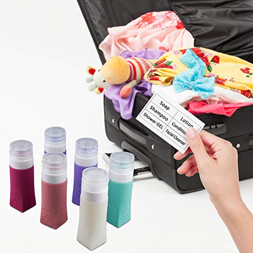 image for JACOOL 6 Pack Leak Proof Silicone Travel Bottles- TSA Approved Refilla