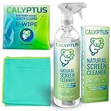 Calyptus TV Screen Cleaner Kit | Safe for Cleaning Television, Digital Screen, Smart Phone, Laptop, Tablet | Alcohol Ammonia VOC Free | 100% Natural, Plant Based, Non-Toxic | 24 Oz + Microfiber Cloth