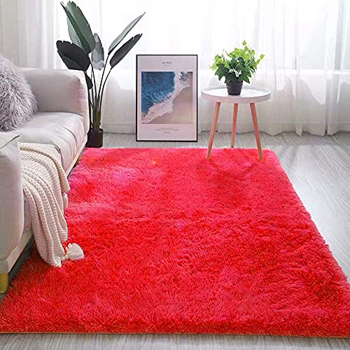 Alfombra suave y esponjosa para habitación de niños, alfombra grande de pelo largo para dormitorio de los niños, moderna, antideslizante, para interiores, sala de estar, decoración del cuarto del bebé
