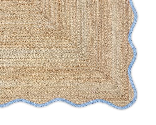 Tapete de yute natural Boho trenzado 2'x3' miniatura 3
