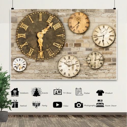 Fondo Fotográfico Vintage Reloj Oro 6x4ft Poliéster miniatura 6