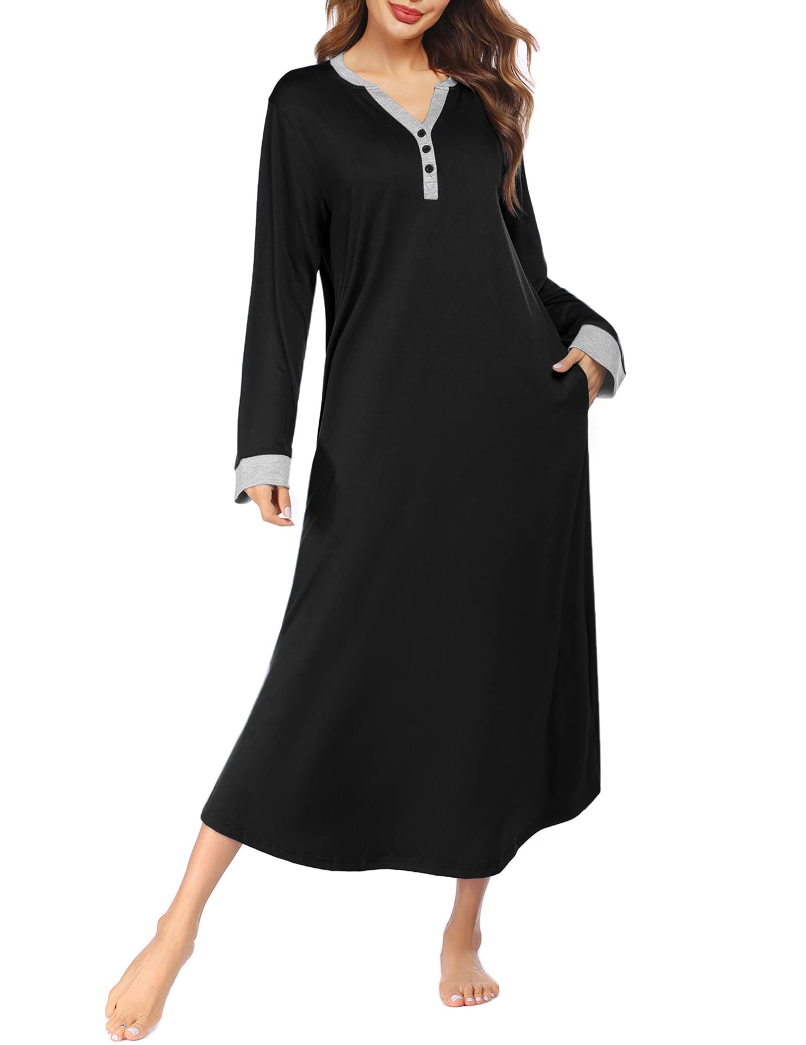 Ekouaer Women's Long Thermal Underwear Fleece Lined Winter Base Layering Set