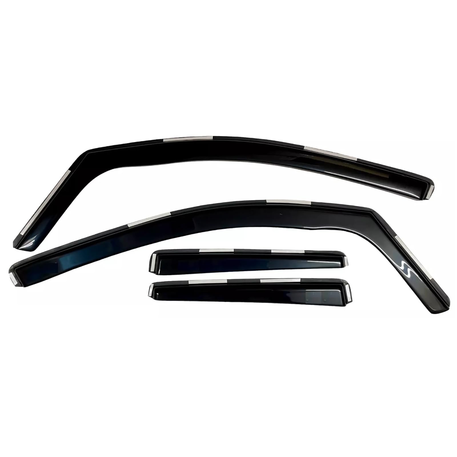Kit 4 Deflettori Aria Nero Fumé Trasparento Antivento per Finestrini Laterali Anteriori e Posteriori Compatibile con Nissan Qashqai J11 2014-2021
