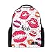 Redecor Kiss Rucksack mit roten und orangefarbenen Lippen, für Kinder, Schulranzen, Tagesrucksäcke