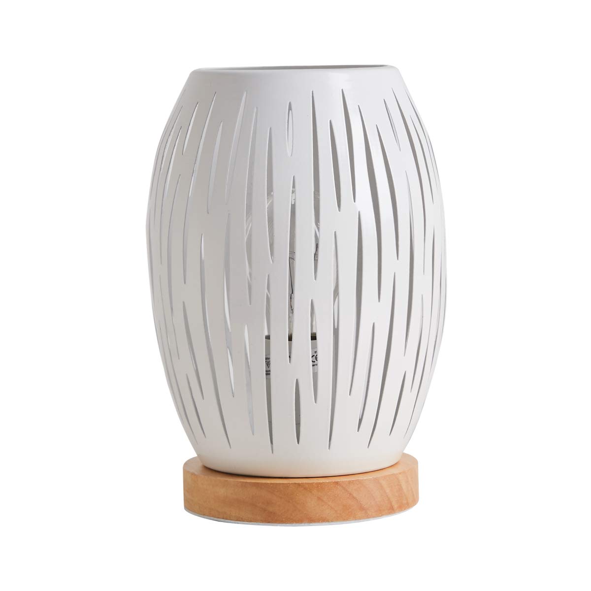 OuXean E27 Lámpara de mesa blanca de 60 W para interior, hogar, iluminación de escritorio simple, luces con alimentación de CA, decoración artística