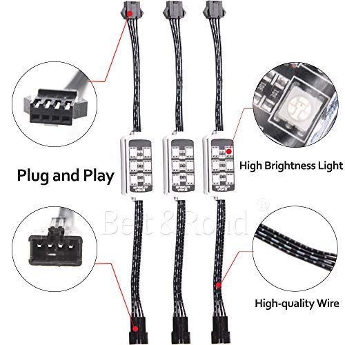 10 PODS Motorcycle LED Accent Underglow Neon Light - Motorbike Colorful Ground Effect Atmosphere Lights with Remote Control for Street Glide Ultra Classic Honda Kawasaki Suzuki Ducati Polaris KTM BMW
