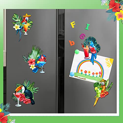 Set de 6 imanes decorativos de loro tropical para puerta miniatura 2
