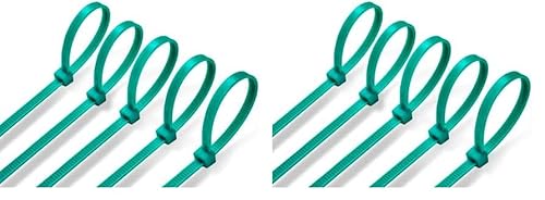 ERKO Collier de serrage Vert 150 x 2,5 mm professionnels 100 pièces court, Support pour serre-câbles, Résistant aux températures élevées, Résistant aux produits chimiques, Pour le jardinage, petit