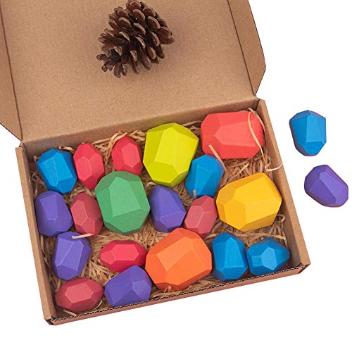 Okssud - Set di mattoncini in legno naturale per