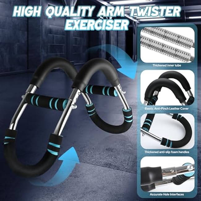 Twister Arm Trainer, Adjustable Spring Resistance Fitness Workout Equipment, Portable Chest Exercise Strength Training for Shoulder Forearm Muscle, Home Gym for Men Women