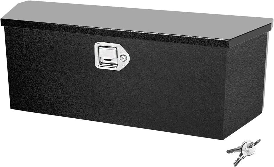 FNRKUF 35 Inch Trailer Tongue Box Steel Trailer Tool Box for Storage Toolbox with Lock, Waterproof Trailer Box - Black, 35 x 11.8 x 11.8 inch