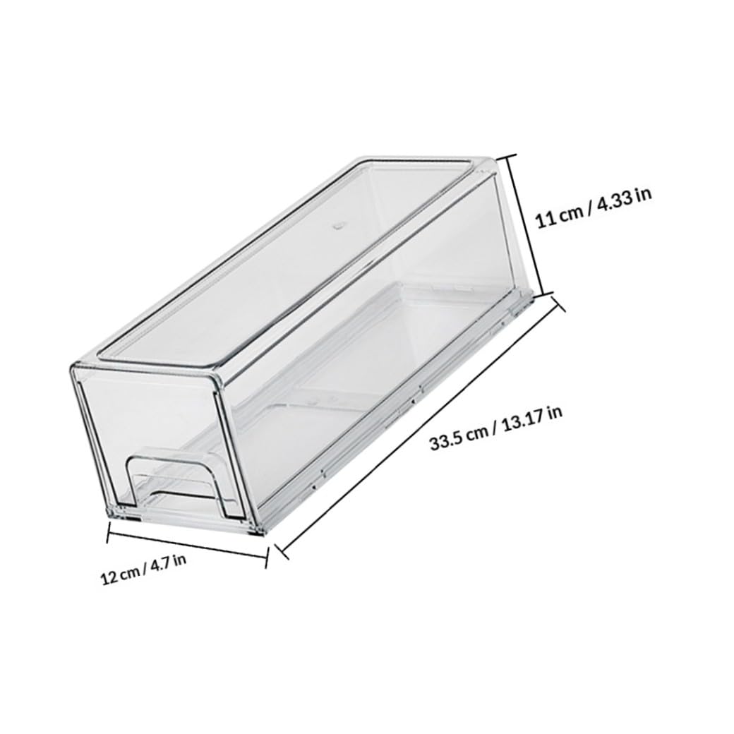 Caja Organizadora para Refrigerador Tapa, Contenedor Apilable de Pet de Gran Capacidad para Mantener Frutas y Verduras Nevera
