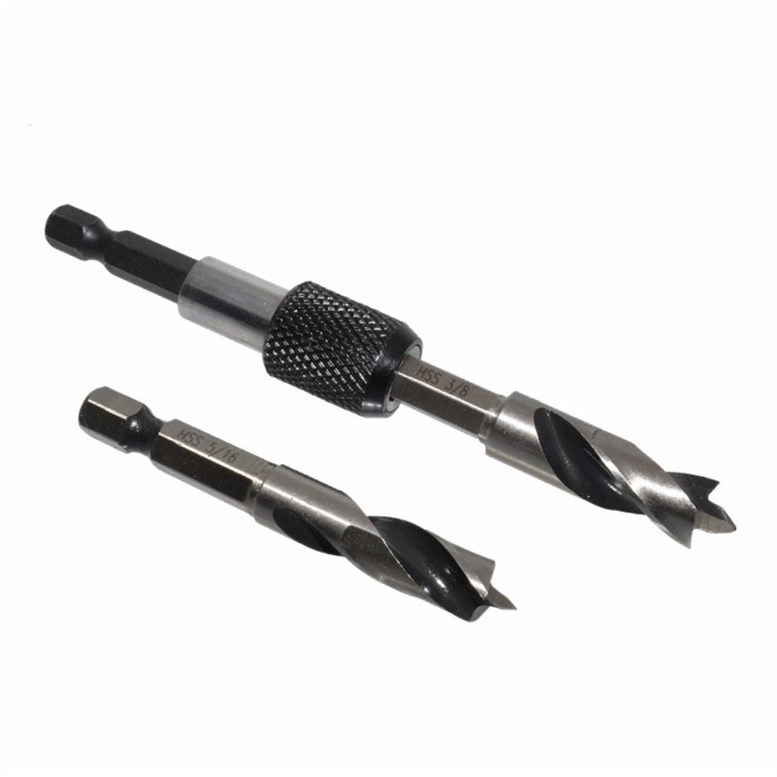 Juego de brocas cortas for carpintería, punta de clavo, herramientas de corte de cambio rápido, 3/32", 1/8", 3/16", 1/4", 5/16", 3/8", 1 unidad(Set B(6PCS))