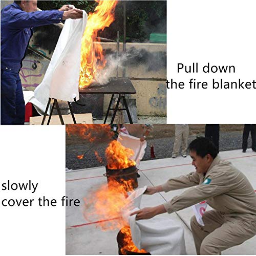 Image of Amarine Made Pair of Fire Blanket Fire Suppression Blanket Emergency Flame Retardent Shelter Safety Cover Designed for Kitchen,Fireplace,Grill,Car,Camping (39 inch x 39 inch)