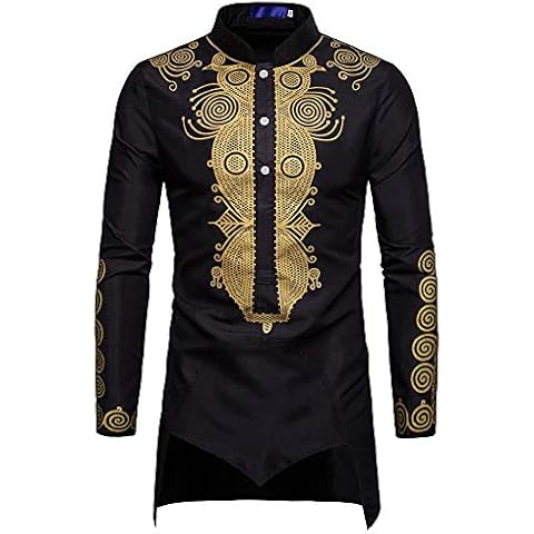 Linkay Men's Blouse Long Sleeve Shirt Top Autumn Winter Black Cover