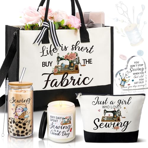 Locmeo 5 Pcs Gifts for Sewing Lover Appreciation Gifts Tote