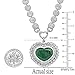 Dazzlingrock Collection Heart Colombian Emerald & Round White Diamond Ladies Halo Style Necklace, 18K White Gold