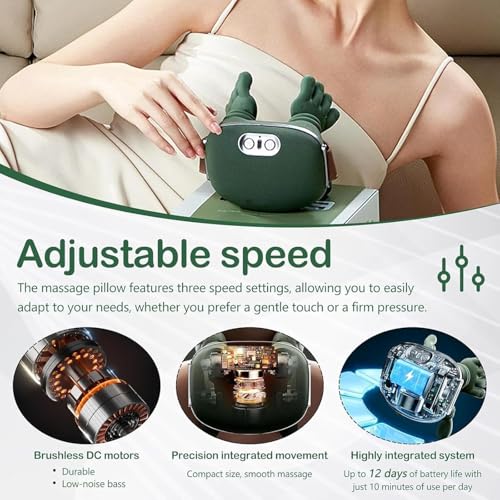 Image of KELVEE Bionic Heated Massager, Wireless Portable Shiatsu Hand Shoulder Neck and Back Massager, Electric Deep Tissue 4D Kneading Massage, Simulated Human Hand Design for Pain Relief and Muscle Relax