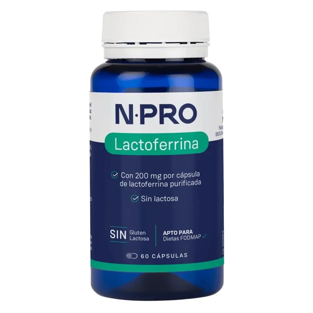 NPro SALUD INTESTINAL Lactoferrine 60 Capsules - Purifiée sans lactose - Rétablit la barrière intestinale et renforce le système immunitaire