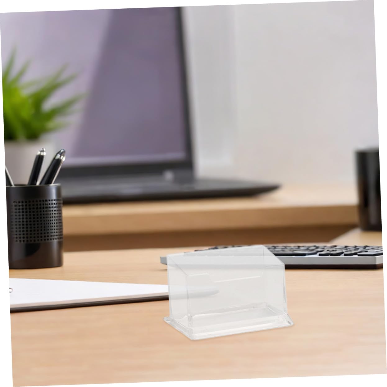 Homoyoyo 10pezzi Espositore in Plastica Trasparente Per Biglietti Da Visita Da Contenitore Per Carte Da Visita Da Scrivania Organizzatore Per Ufficio