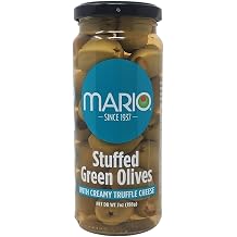 Mario Camacho Foods Stuffed Green Olives with Creamy Truffle Cheese, 7 Ounce Pack of 6