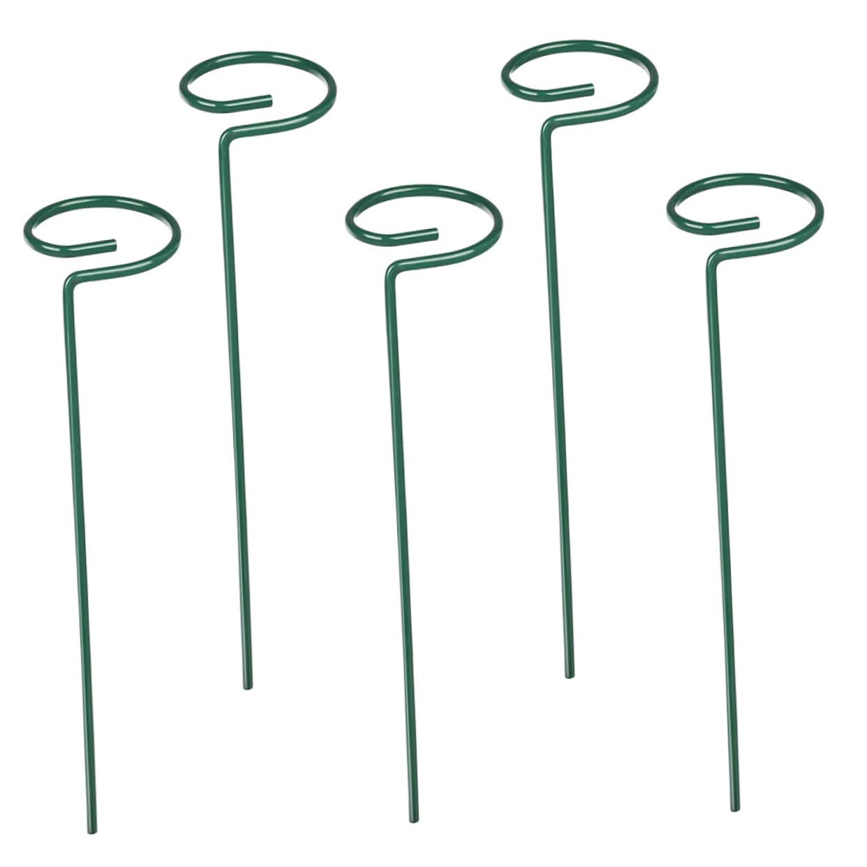 BESTonZON 2 Sätze Schmiedeeisenpflanze -stützrahmen Zimmerpflanzen Gartenpflanzenregale Unterstützung des Blütenstiels Unterstützen Sie Die Blumeneinsätze Blumenstammpfahl Grün 5 Stücke * 2