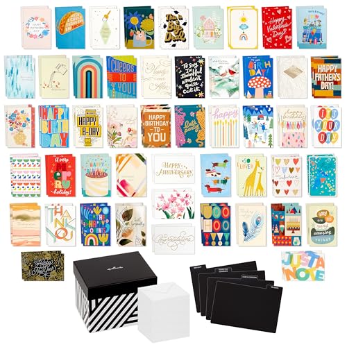 Hallmark Bulk Greeting Card Assortment with Organizer (100 Cards with Envelopes) Birthday Cards, Thank You Cards, Wedding Cards, Sympathy Cards, Holiday Cards, Congrats Cards