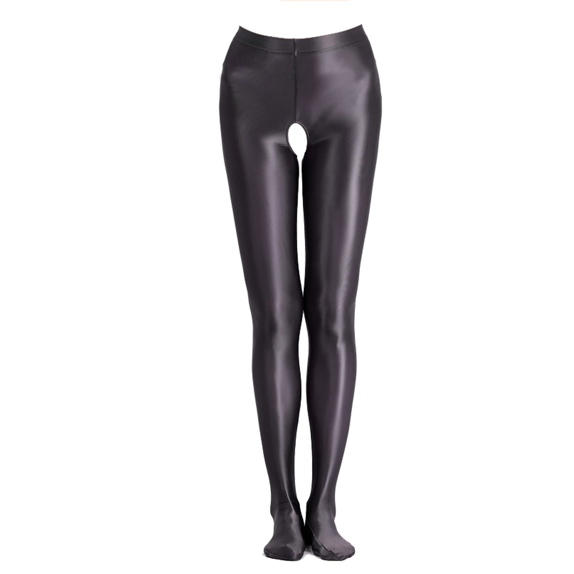 cloudmall Women Sexy Semi Opaque Pantyhose Running Tights Yoga Leggings Oil Shiny Stocking
