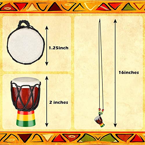 Rtxbvg 5 x Series Instrument Necklaces Djembe Drum Mini Pendant African Drum Necklace Wooden Drums and Percussion - Image 4