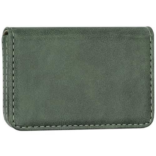 RFID Blocking Wallet - Minimalist Leather Business Credit Card Holder (12-Green)