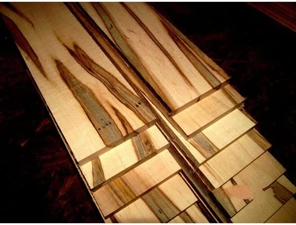 10 Pieces Stunning Thin Kiln Dried Sanded Ambrosia Maple 12" X 3" X 1/4" Lumber Wood