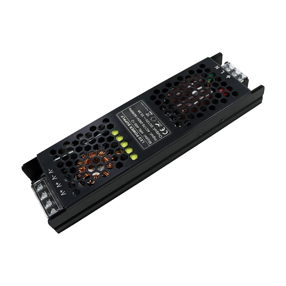 Tira larga ultrafina, silenciosa y sin parpadeos, tira de luz LED, caja, voltaje constante, iluminación CC, controlador fuente alimentación conmutada(HRL-12V300W-110V)