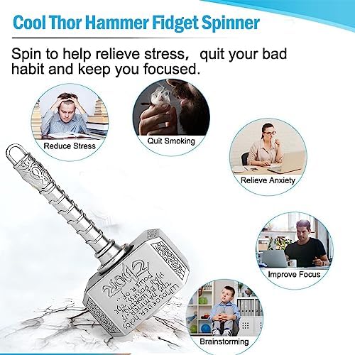 Image of Fidget Spinners Toys 3 Pack for Kids Adults, Sensory Hand Fidget Infinity Cube Block Flippy Chain Hammer Shield Bulk Desk Toy, Party Favors for Goodie Bag Stuffers Classroom Prizes