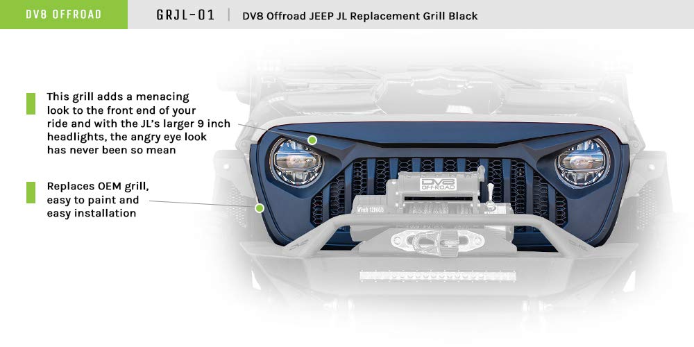 Amazon.com: DV8 Offroad | GRJL-01 | ABS Grill Shell fits 2018-2026