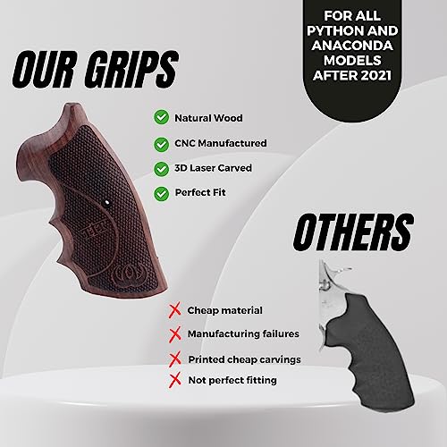 Tactical Grips Colt Anaconda For All Python Models And Anaconda Models Above 2021 Gun Handgun Pistol Rubber Textured Non-Slip Ergonomic Custom Durable Precision Panels Natural Wood Holster #TOP3