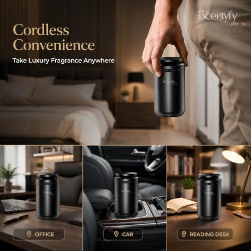 Image of SCENTYFY by STARQ Pulse Smart Air Scent Diffuser, Waterless Aroma Machine with Cold Atomization, Ultra Quiet No-Heat Technology for Home, Office, Gym & Hotel with 15ml Starter Perfume