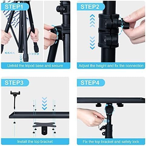 Image of Syskonics Tripod Laptop Height Adjustable, Laptop Floor Stand with Plate & Speaker Tripod for Office, Home, Stage, Studio, DJ Racks Holder Mount (Light Weight)