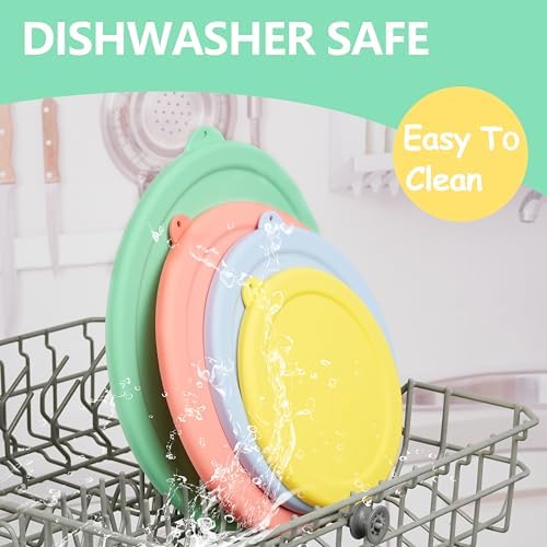 Silicone Replacement Lids Only Fit for Pyrex 322 1 Quart | 323 1.5 Quart | 325 2.5 Quart | 326 4 Quart Prepware Glass Mixing Bowls, Food Grade, Dishwasher & Microwave Safe (Bowl not included)- 4 Pack - Thumbnail 2